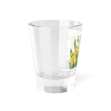 Daffodils by Tanigami Kônan Shot Glass – Spring Blooms & Japanese Woodblock Elegance