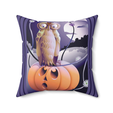 The Startled Pumpkin Spun Polyester Square Pillow