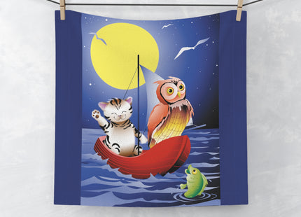 Embarking on a Moonlit Journey Face Towel