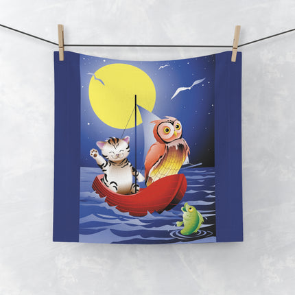 Embarking on a Moonlit Journey Face Towel