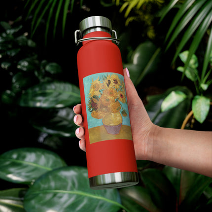 Vase with Twelve Sunflowers by Vincent Van Gogh Copper Vacuum Insulated Bottle, 22oz