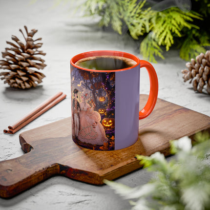 🎃🌙 The Midnight Court Of Pumpkin Grove Colorful Mug – Elegant Halloween Masquerade