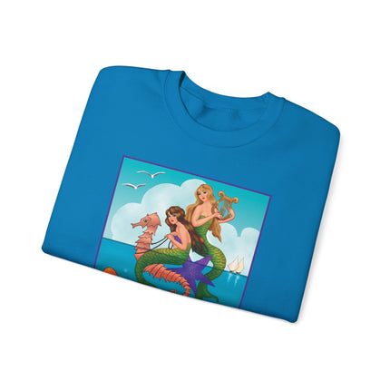Three Mermaids with Strings of Pearls by Carlo Chiostri Heavy Blend™ Crewneck Sweatshirt