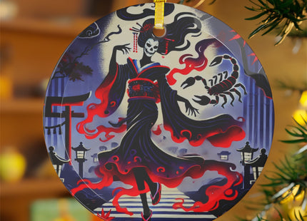 Halloween Sorceress Glass Ornament