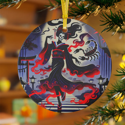 Halloween Sorceress Glass Ornament