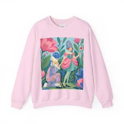 🌸🎭 The Garden Masquerade Crewneck Sweatshirt – Art Deco Floral Whimsy