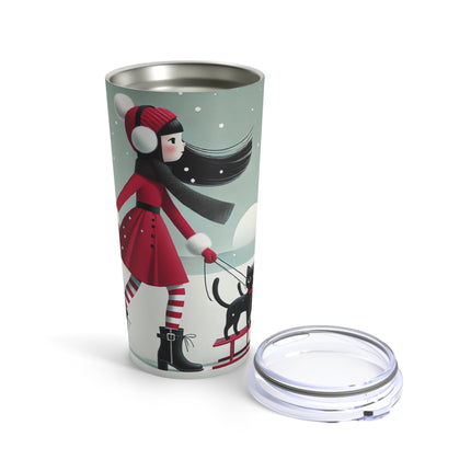 Red Sled & Curious Cats Tumbler 20oz