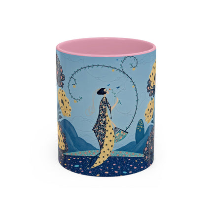 🌼🦋 The Enchanted Butterfly Garden Promenade Colorful Mug – Art Deco Floral Whimsy