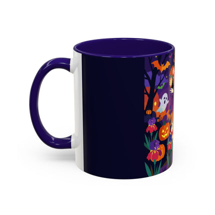 🌙🎃 The Moonlit Garden Masquerade Colorful Mug – Floral Halloween Charm