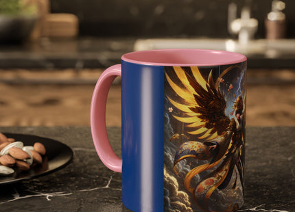 Valkyrie Descending Through Storm Colorful Mugs (11oz, 15oz)