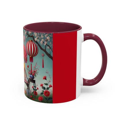 Reading in a Painted Garden Colorful Mugs (11oz, 15oz)