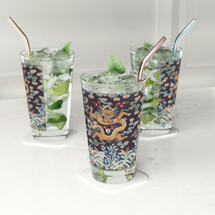 Rank Badge with Dragon with Deer Hooves Glass, 16oz
