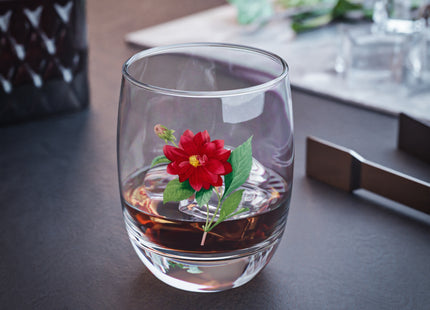 Dahlia Botanical Illustration by Pierre-Joseph Redouté Whiskey Glass