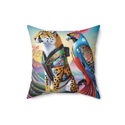 Cybernetic Duets Spun Polyester Square Pillow