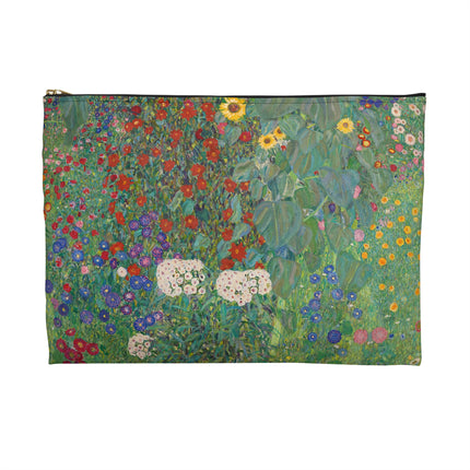Farm Garden with Sunflowers Accessory Pouch – Gustav Klimt Floral Art Bag