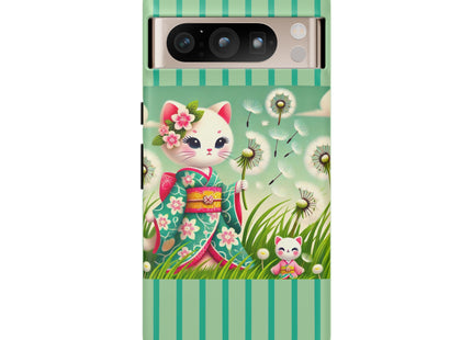 Geisha Kitten and the Dandelion Phone Cases
