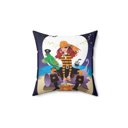 Moonlit Pirate Halloween Spun Polyester Square Pillow