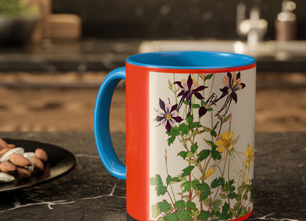 Aquilegia Flowers by Tanigami Kônan Colorful Mugs (11oz, 15oz)