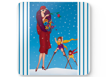 Snowfall & Couture Corkwood Coaster Set