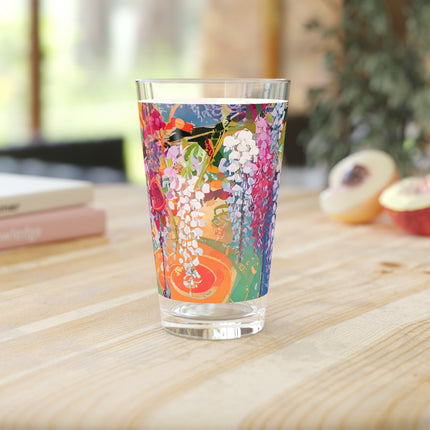 Golden Wisteria Elegance Glass, 16oz