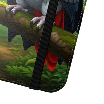🪶🌲 The African Grey Sentinel Flip Case – Quiet Strength & Woodland Adventure