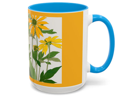 Clerodendrum & Rudbeckia Flower by Tanigami Kônan Colorful Mugs (11oz, 15oz)