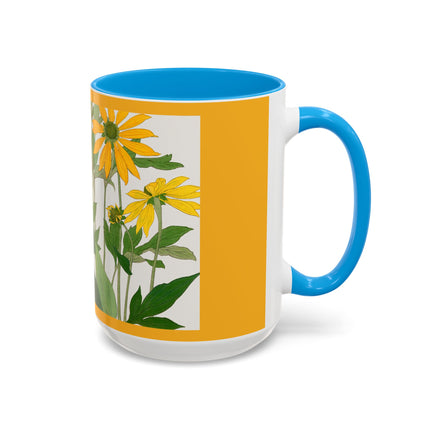 Clerodendrum & Rudbeckia Flower by Tanigami Kônan Colorful Mugs (11oz, 15oz)