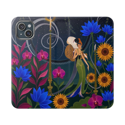 🌙🕯️ The Lady Of The Midnight Garden Flip Case – Art Deco Nocturne