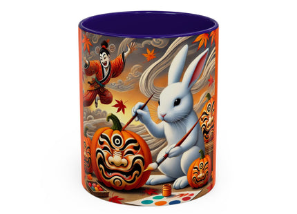 Halloween Rabbit’s Kabuki Jack-o’-Lanterns Colorful Mugs (11oz, 15oz)