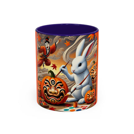 Halloween Rabbit’s Kabuki Jack-o’-Lanterns Colorful Mugs (11oz, 15oz)
