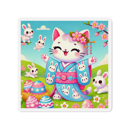 Springtime Kitten’s Easter Joy Die-Cut Magnets (5 Sizes)