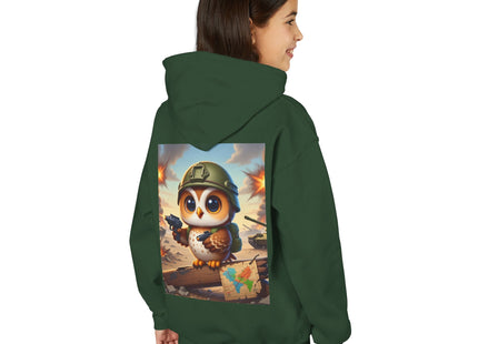 Owl on the Front Lines Youth Heavy Blend Hooded Sweatshirt