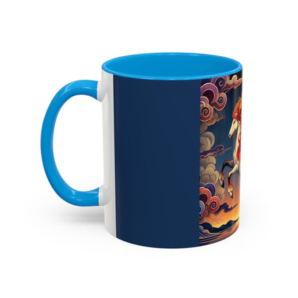 Flame-Winged Horse at Sunset Colorful Mugs (11oz, 15oz)