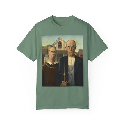 American Gothic by Grant Wood Unisex Garment-Dyed T-shirt