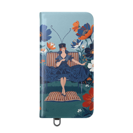 🌺🎩 The Lady Of The Grand Flower Garden Flip Case – Art Deco Floral Fantasy