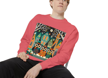 Night of the Trick-or-Treating Owlets Unisex Garment-Dyed Sweatshirt