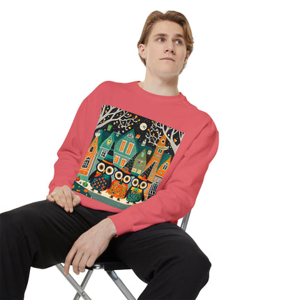 Night of the Trick-or-Treating Owlets Unisex Garment-Dyed Sweatshirt