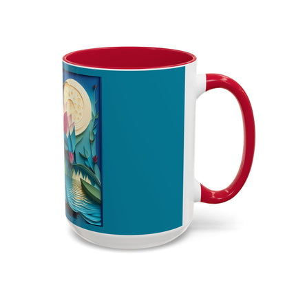 Ethereal Moonlit Lake Colorful Mugs (11oz, 15oz)