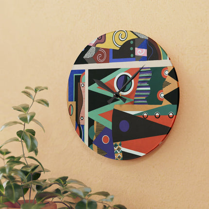 Collection decors et couleurs Pl.03 by Georges Valmiers Acrylic Wall Clock, Round and Square