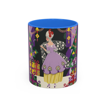🎁✨ The Lavender Christmas Masquerade Colorful Mug – Art Deco Holiday Fantasy