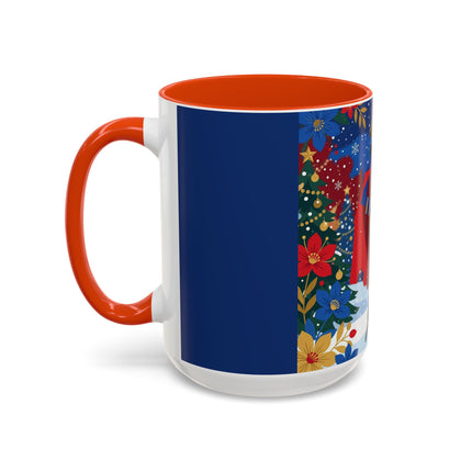 🎭❄️ The Christmas Masquerade Lady Colorful Mug – Art Deco Holiday Fantasy
