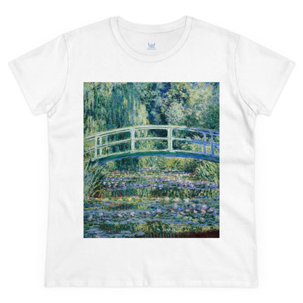 Water Lilies and Japanese Bridge by Claude Monet Women's Midweight Cotton Tee