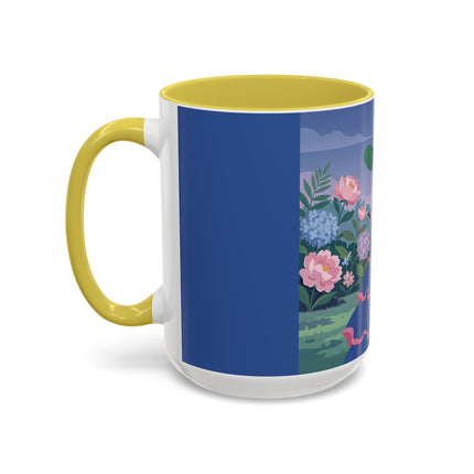 The Lady Of The Garden Stroll Colorful Mugs – Art Deco Botanical Elegance