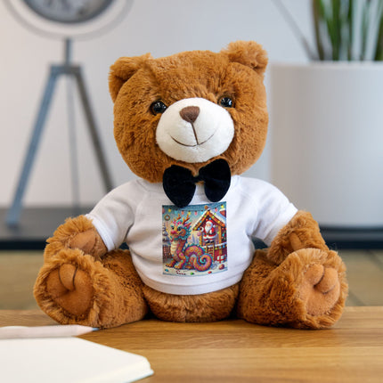 Playful Dragon's Christmas Teddy Bear with T-Shirt