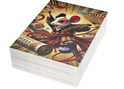 Theatrical Mouse on a Mission Postcards (envelopes included) - Bundles of 10, 30, 50 Pieces