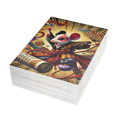 Theatrical Mouse on a Mission Postcards (envelopes included) - Bundles of 10, 30, 50 Pieces
