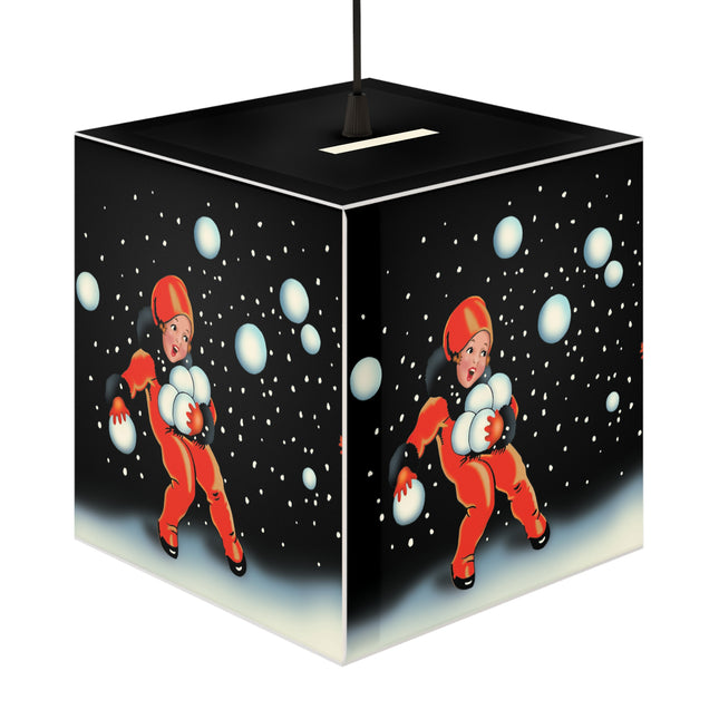 Festive Snowball Light Cube Lamp