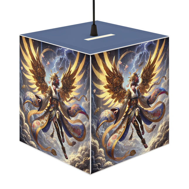 Valkyrie Descending Through Storm Light Cube Lamp