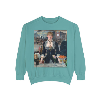 A Bar at the Folies-Bergère by Edouard Manet Unisex Garment-Dyed Sweatshirt