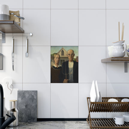 American Gothic by Grant Wood Ceramic Tile